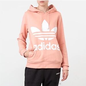 Adidas Soft Peach Hoodie with White Logo